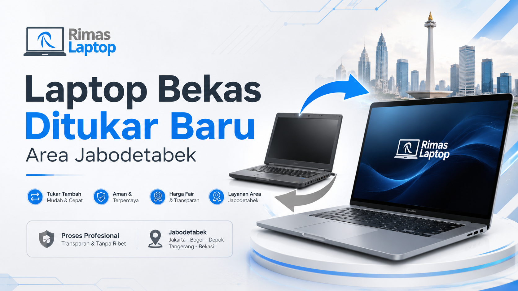 Laptop Bekas Ditukar Baru Area Jabodetabek